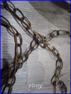 Vintage White Glass Swag Lamp