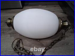 Vintage White Glass Swag Lamp