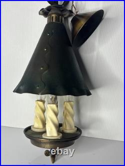 Vintage Witch Hat Cast Metal Light Fixture Hanging Lamp Tudor Gothic Mission Art
