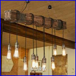 Vintage Wood Industrial Pendant Light Hanging Ceiling Lamp Rustic