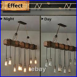 Vintage Wood Industrial Pendant Light Hanging Ceiling Lamp Rustic
