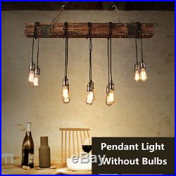 Vintage Wood Industrial Pendant Light Hanging Ceiling Lamp Rustic Chandelier