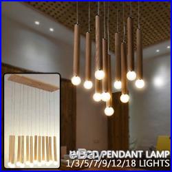 Vintage Wood Pendant Ceiling Hanging Lamp Lighting Kitchen Chandelier Fixture