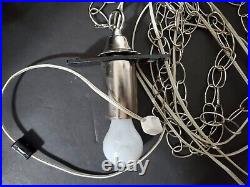 Vintage Working MCM 70's Gilbert Filament String Swag Pendant Hanging Light