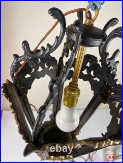 Vintage Wrought Iron Gothic Hanging Lamp Indoor Light Pendant Black & Gold Vintage Wrought Iron Gothic Hanging Lamp Indoor Light Pendant Black & Gold