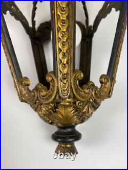 Vintage Wrought Iron Gothic Hanging Lamp Indoor Light Pendant Black & Gold