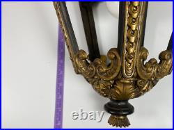 Vintage Wrought Iron Gothic Hanging Lamp Indoor Light Pendant Black & Gold