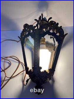 Vintage Wrought Iron Gothic Hanging Lamp Indoor Light Pendant Black & Gold Vintage Wrought Iron Gothic Hanging Lamp Indoor Light Pendant Black & Gold