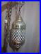 Vintage brass hanging swag lamp