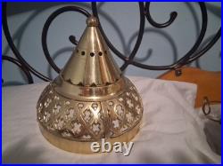 Vintage brass hanging swag lamp