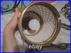Vintage brass hanging swag lamp