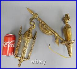 Vintage brass swag lamp wall sconce pendant Hollywood Regency Spanish Revival