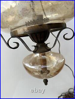 Vintage double globe hanging lamp