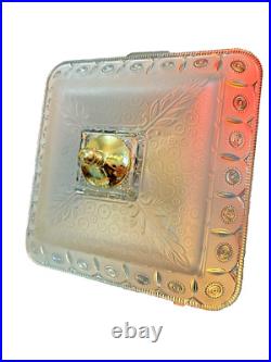 Vintage glass hanging ceiling light with upgraded electric fixture