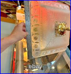 Vintage glass hanging ceiling light with upgraded electric fixture