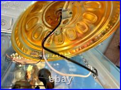 Vintage glass hanging ceiling light with upgraded electric fixture