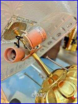 Vintage glass hanging ceiling light with upgraded electric fixture