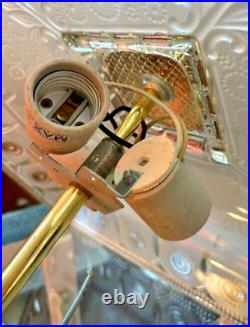 Vintage glass hanging ceiling light with upgraded electric fixture