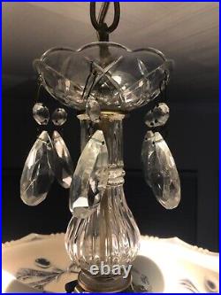 Vintage glass pendant ceiling lamp turn of the century Vintage glass pendant ceiling lamp turn of the century