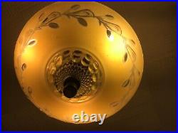 Vintage glass pendant ceiling lamp turn of the century