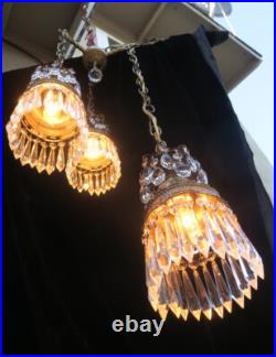 Vintage hanging swag plugin lamp chandelier spelter brass plt. Hollywood Regency Vintage hanging swag plugin lamp chandelier spelter brass plt. Hollywood Regency