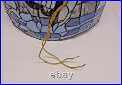 Vintage large Tiffany Style Stained Glass Duck Hanging Lamp 16 Diameter