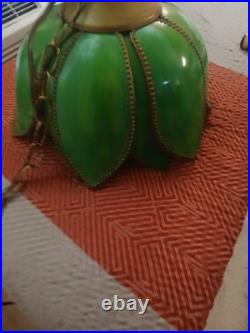 Vintage lotus swag lamp. Mid century plastic slag panel lighting