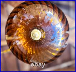 Vintage mid Century glass globe swag pendent hanging light