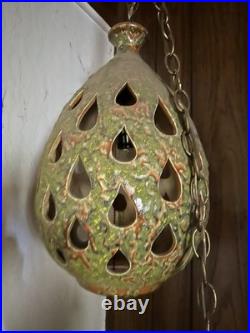 Vintage mid century hanging swag lamp light