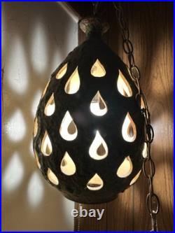 Vintage mid century hanging swag lamp light