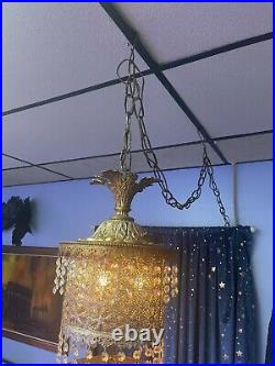 Vintage mid century hanging swag lamp light