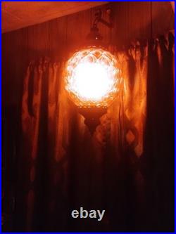 Vintage ruby red glass hanging lamp