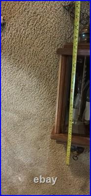 Vintage swag hanging lamp plug in Brass, Wood, Glass, 1960s-70s 3 Candle Lights