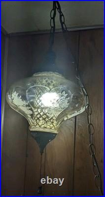 Vintage swag lamp, most likely from the Mid-Century Modern or 1960s or 1970s