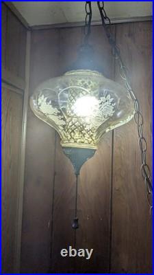 Vintage swag lamp, most likely from the Mid-Century Modern or 1960s or 1970s