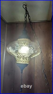 Vintage swag lamp, most likely from the Mid-Century Modern or 1960s or 1970s