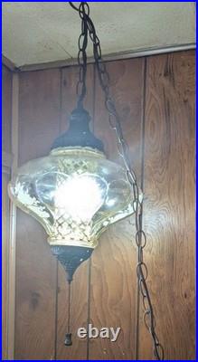 Vintage swag lamp, most likely from the Mid-Century Modern or 1960s or 1970s