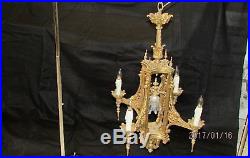 Vintage victorian castle gothic chandelier hanging lamp candle light