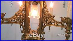 Vintage victorian castle gothic chandelier hanging lamp candle light