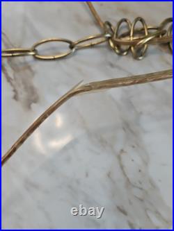 Vntg MCM ORANGE Spaghetti Spun String Lucite Hanging Swag Lamp 1960's 70s Mod