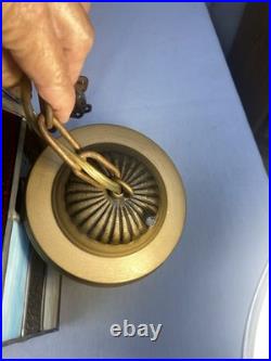 Vtg 1960's Stained Glass Swag Hanging Light Fixture Pendant Lantern 12 x 8.5