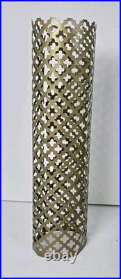 Vtg 1960s Green Flash Glass Painted Decal Swag Lamp MCM Hanging Pendant Light