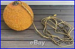 Vtg 1960s Spaghetti HANGING Chain MID CENTURY Lamp SWAG MCM Yellow Orange