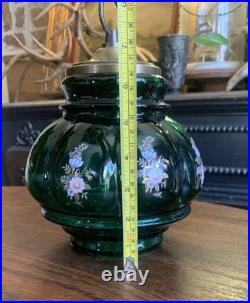 Vtg 1970-80's Carl Falkenstein Green Bubble Floral Glass Hanging Swag Light Lamp Vtg 1970-80's Carl Falkenstein Green Bubble Floral Glass Hanging Swag Light Lamp