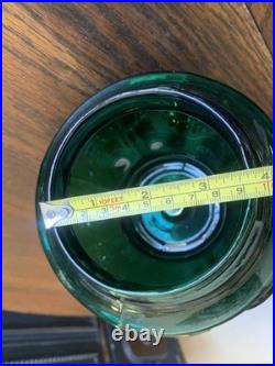 Vtg 1970-80's Carl Falkenstein Green Bubble Floral Glass Hanging Swag Light Lamp