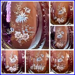 Vtg 1970's-80's Falkenstein Purple Bubble Floral Glass Hanging Swag Light/Lamp