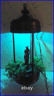 Vtg 1970s hanging goddess oil rain lamp