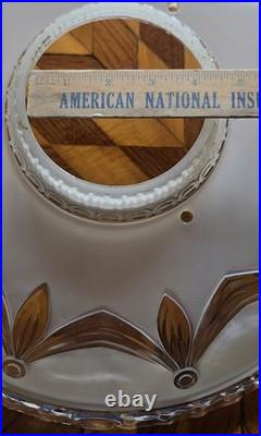 Vtg 20s-40s Hanging Swag Glass Lamp Rewired Art Deco Regency Pineapple Homco