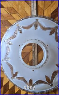 Vtg 20s-40s Hanging Swag Glass Lamp Rewired Art Deco Regency Pineapple Homco