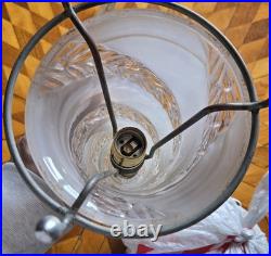 Vtg 20s-40s Hanging Swag Glass Lamp Rewired Art Deco Regency Pineapple Homco